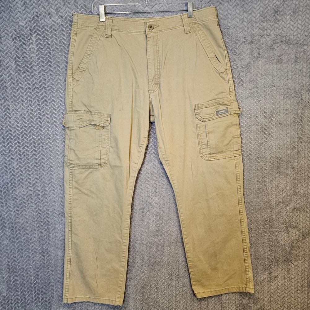 Wrangler‎ Relaxed Fit Cargo Pants Mens 36x30 Khaki Tan Cotton Twill 1070ABWEW